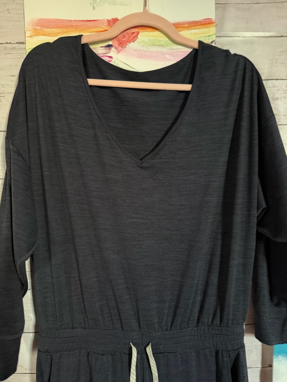 Vuori lux midnight heathered Long-Sleeve Jumpsuit with Drawstring - Picture 5 of 9